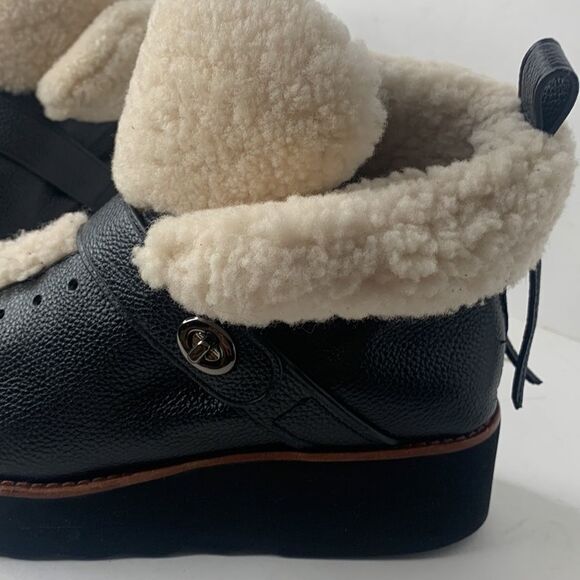 Coach Urban Hiker black leather shearling lined hiker ankle boots - Picture 9 of 9
